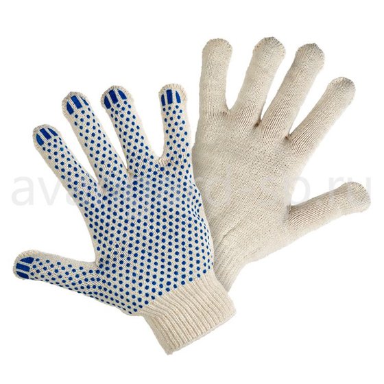 Перчатки х/б с ПВХ (7,5 класс) эконом