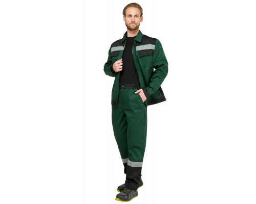 Костюм мужской рабочий летний "Джокер" МВО с брюками зеленый-черный