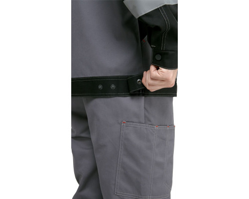 Костюм мужской рабочий летний "Гудзон" NEW с пк серый-черный